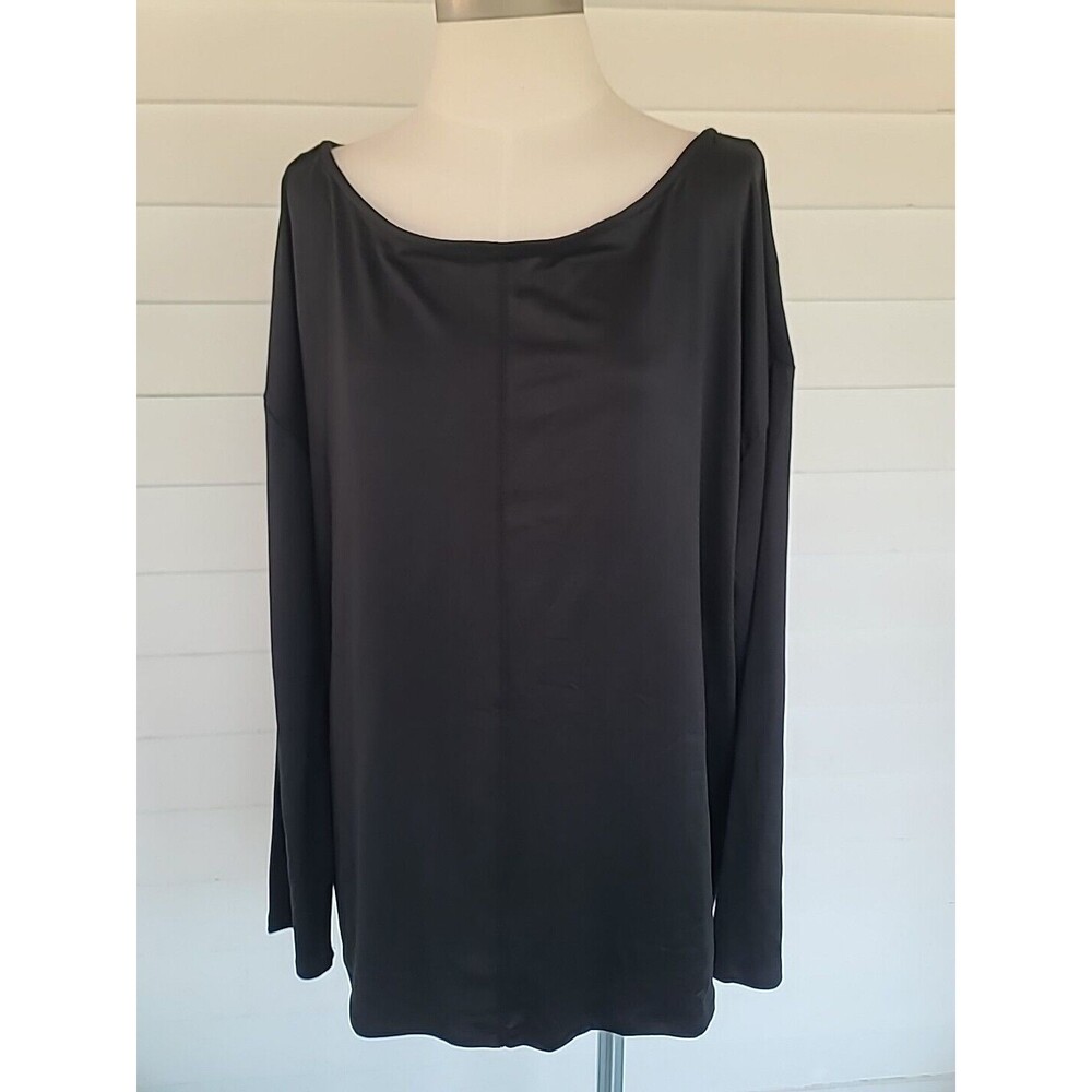 Halston Studio Women's Black Long Sleeve Top SIZE L NWT - Picture 1 of 12